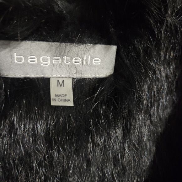 BAGATELLE Rabbit Fur Vest Women's Size Medium Knitted Dye Sleeveless Black - Picture 2 of 5